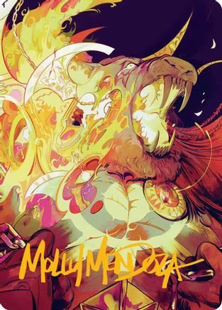 Ajani's Anguish Art Card (Gold-Stamped Signature) (ASFRA-048) [Art Series: Reality Fracture]