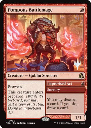 Pompous Battlemage (PPFRA-090) [Promo Pack: Reality Fracture] Foil