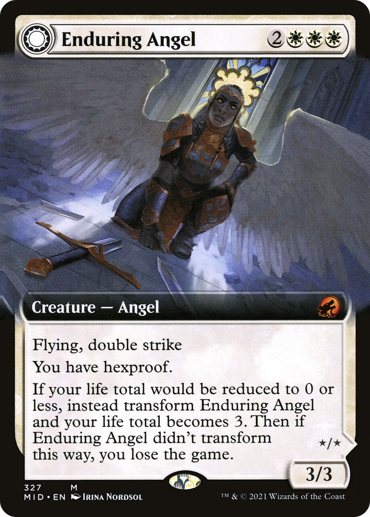 Enduring Angel (Extended Art) (MID-327) [Innistrad: Midnight Hunt] Foil