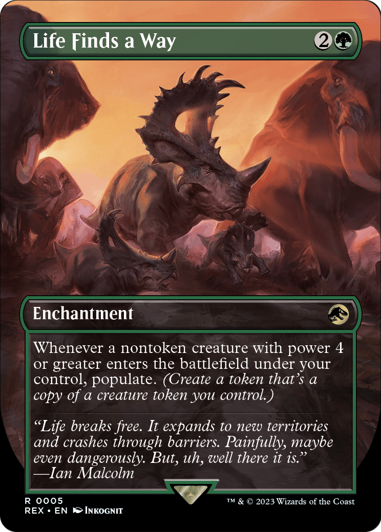 Life Finds a Way (Borderless) (REX-005) [Jurassic World Collection] Foil