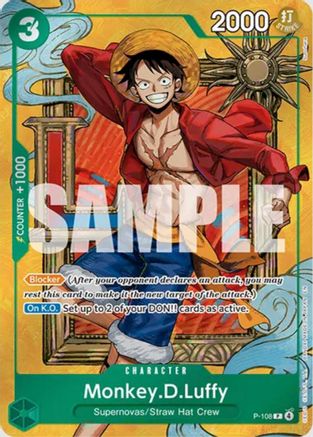 Monkey.D.Luffy (P-108) (Mini Case Set Vol. 3 Sunohara Artwork) (P-108) - One Piece Promotion Cards Foil