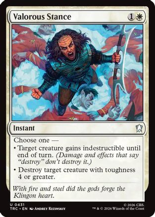 Valorous Stance (Surge Foil) (TRC-431) [Commander: Star Trek] Foil