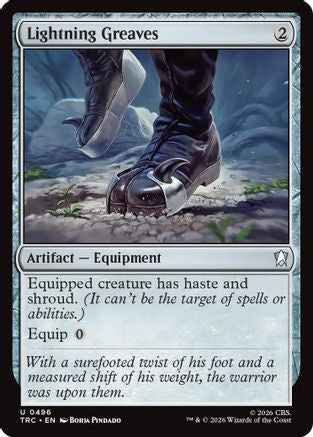 Lightning Greaves (Surge Foil) (TRC-496) [Commander: Star Trek] Foil
