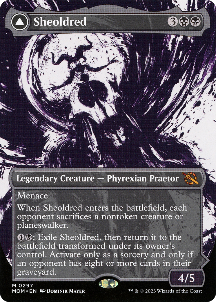 Sheoldred (Showcase) (MOM-297) (Borderless) [March of the Machine] Foil