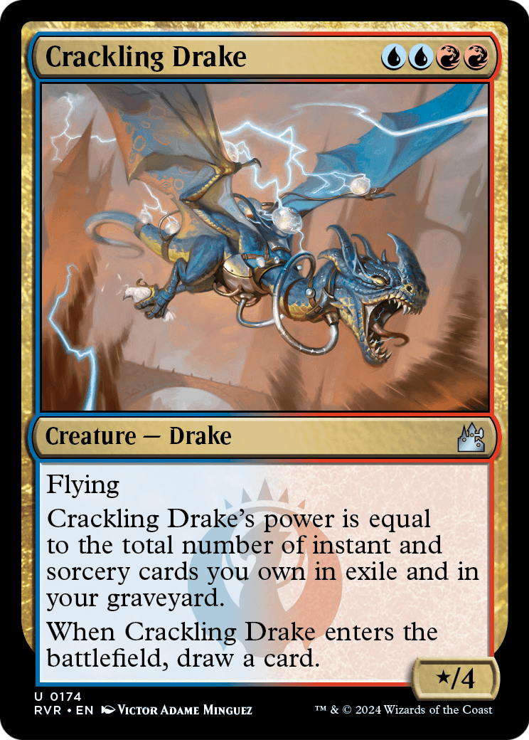 Crackling Drake - Foil [Ravnica Remastered]