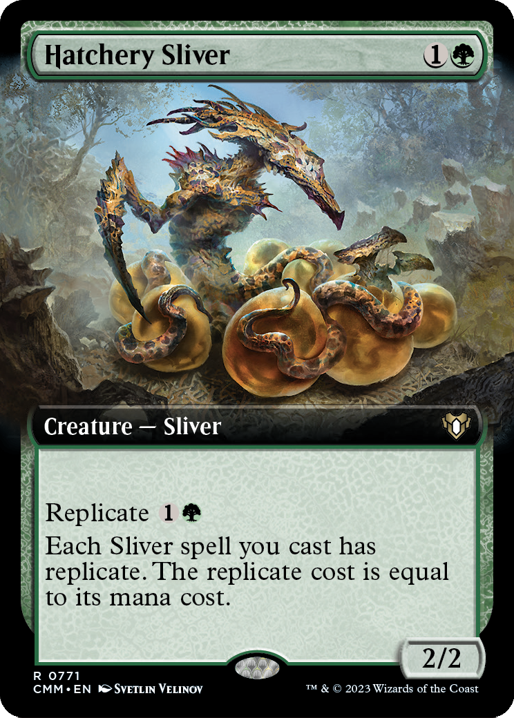 Hatchery Sliver (Extended Art) (CMM-771) [Commander Masters] Foil