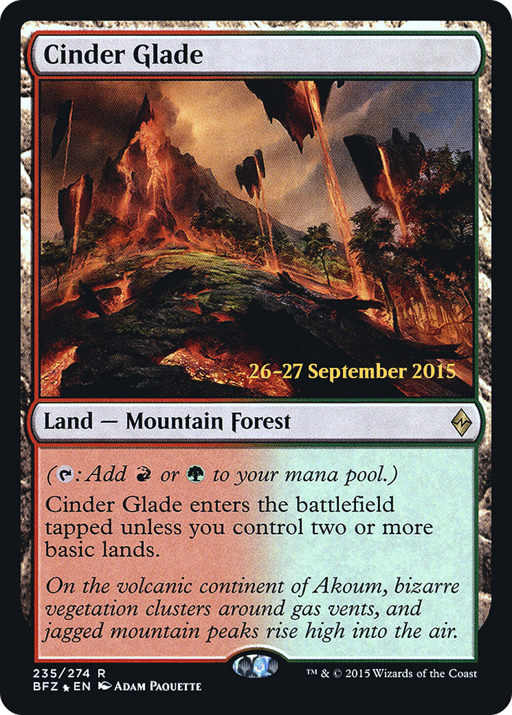 Cinder Glade (PRE-235) [Battle for Zendikar Promos] Foil