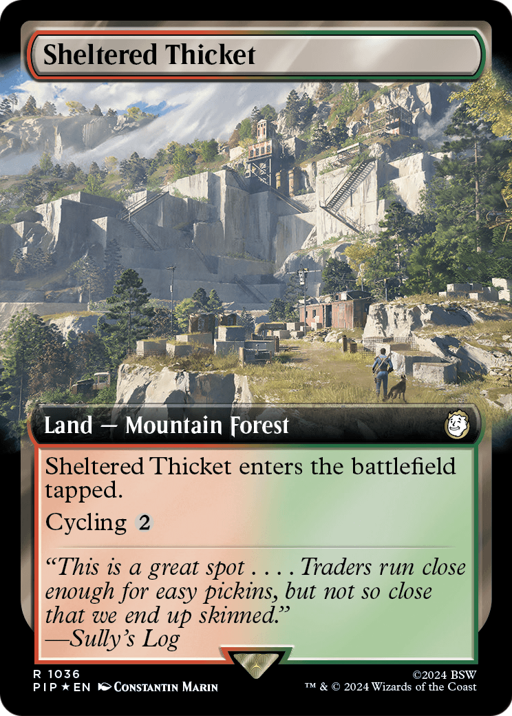 Sheltered Thicket (Extended Art) (Surge Foil) (PIP-1036) [Fallout] Foil