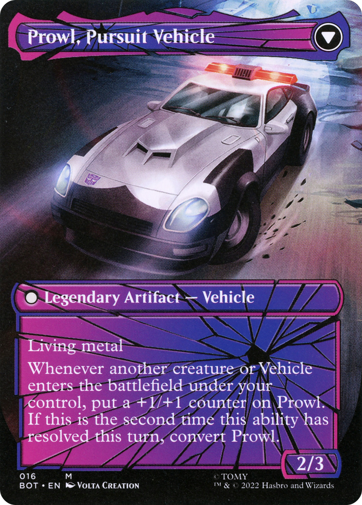 Prowl, Stoic Strategist (Shattered Glass) (BOT-016) (Borderless) [Transformers] Foil