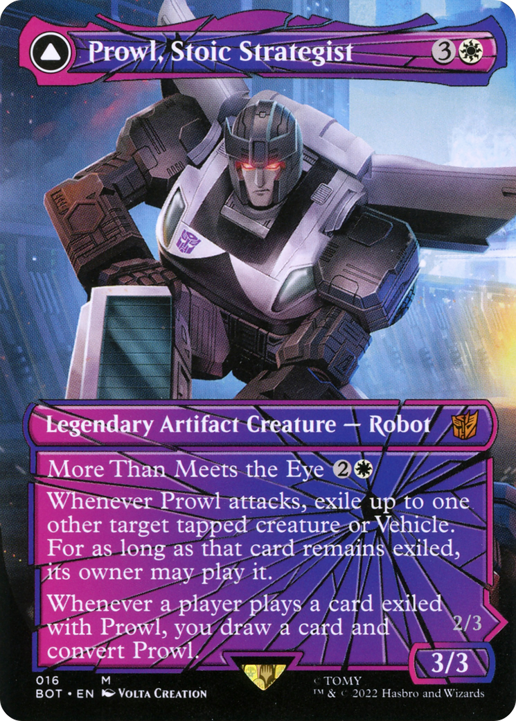 Prowl, Stoic Strategist (Shattered Glass) (BOT-016) (Borderless) [Transformers] Foil