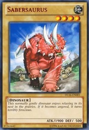 Sabersaurus (Red) (Rare) (DL16-EN001) - Duelist League Promo Unlimited