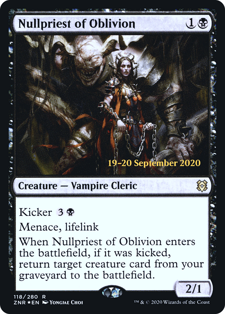 Nullpriest of Oblivion (PRE-118) [Zendikar Rising Promos] Foil