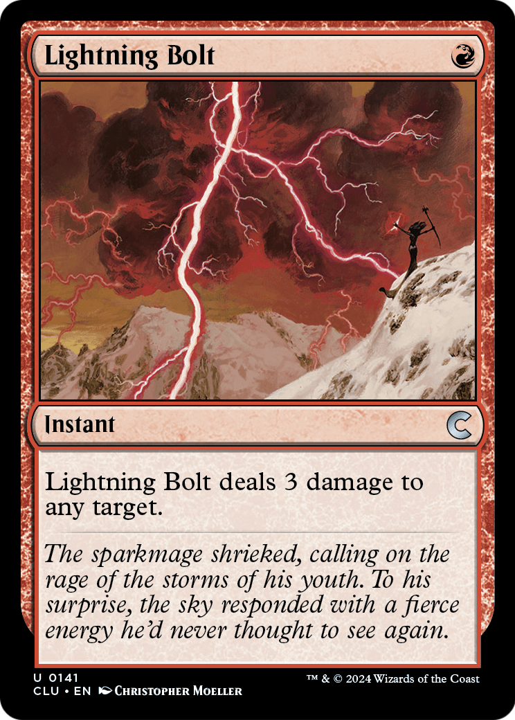 Lightning Bolt (CLU-141) [Ravnica: Clue Edition]