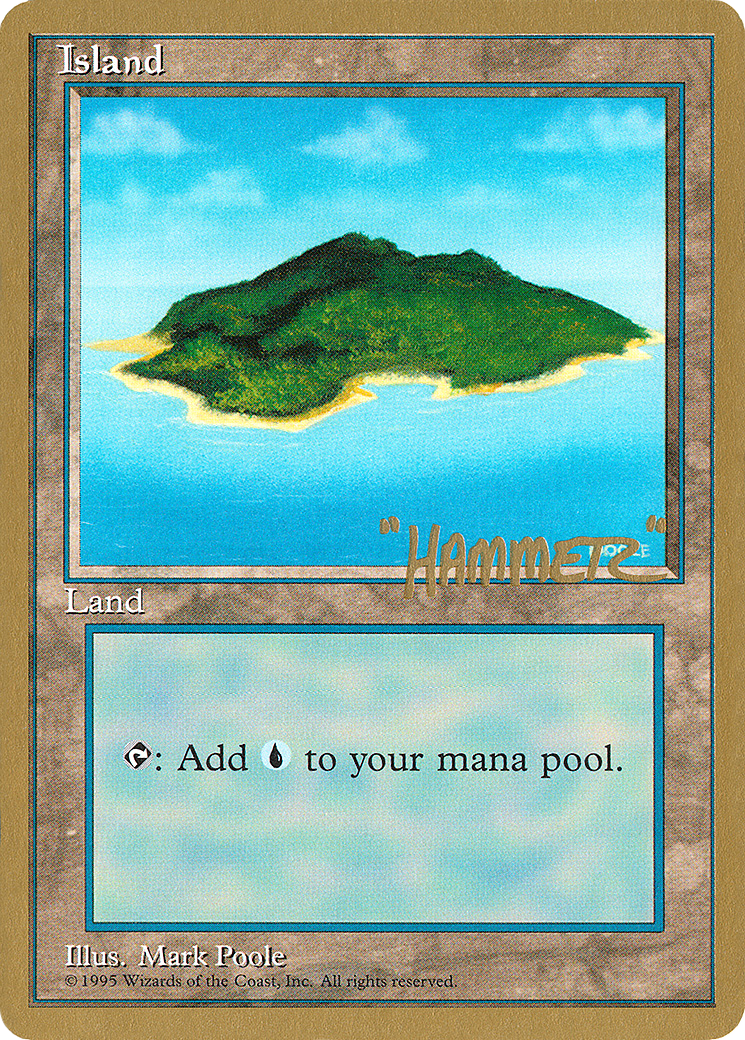 Island (A) - 1996 Shawn "Hammer" Regnier (4ED) [Pro Tour Collector Set]