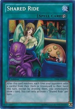 Shared Ride (Secret Rare) (LVAL-EN070) - Legacy of the Valiant 1st Edition