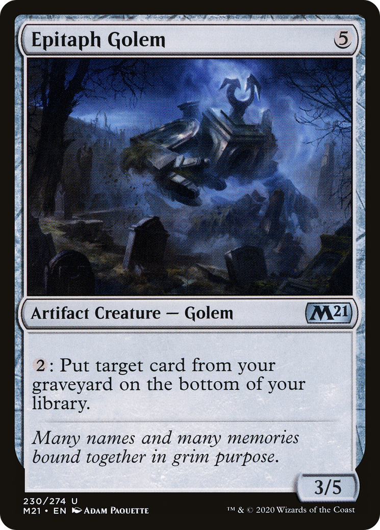 Epitaph Golem (M21-230) [Core Set 2021] Foil