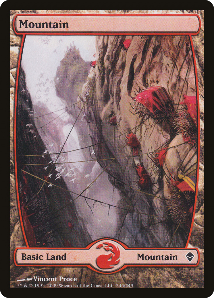 Mountain (245) - Full Art (ZEN-245) [Zendikar] Foil