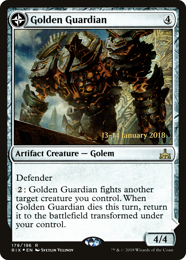 Golden Guardian (PRE-179) [Rivals of Ixalan Promos] Foil
