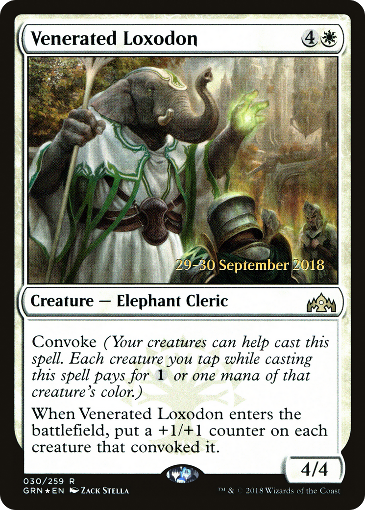Venerated Loxodon (PRE-030) [Guilds of Ravnica Promos] Foil