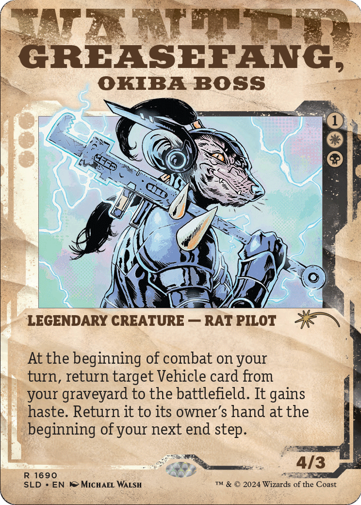 Greasefang, Okiba Boss (SLD-1690) (Showcase) (Borderless) [Secret Lair Drop] Foil