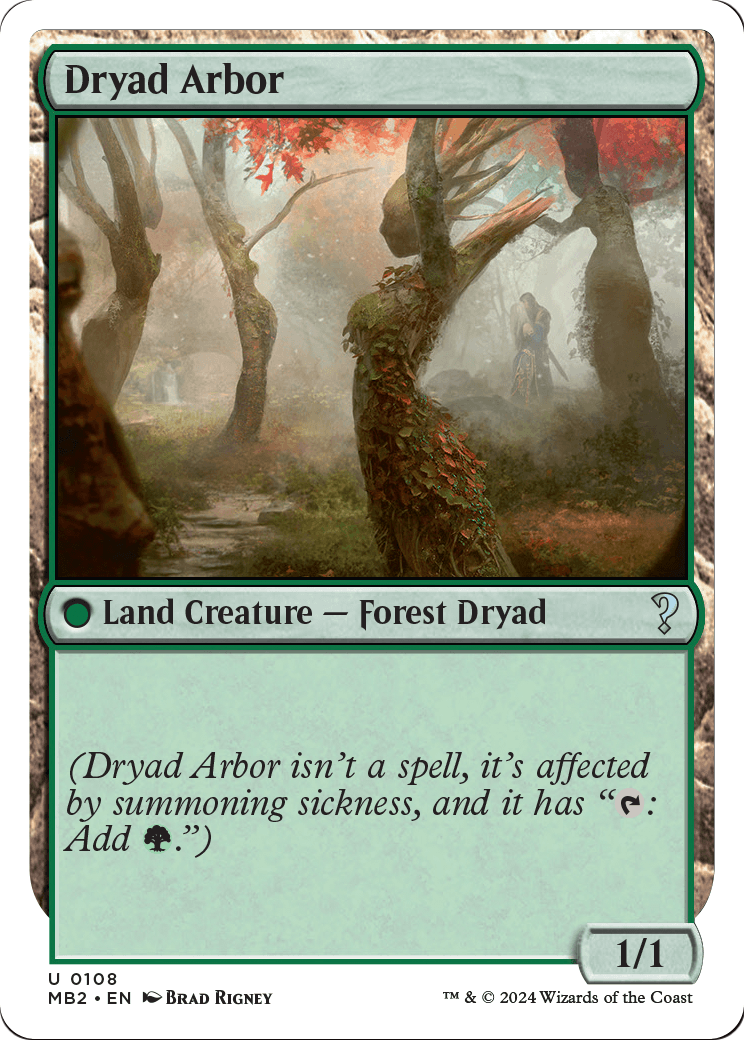 Dryad Arbor (White Border) (MB2-108) [Mystery Booster 2]
