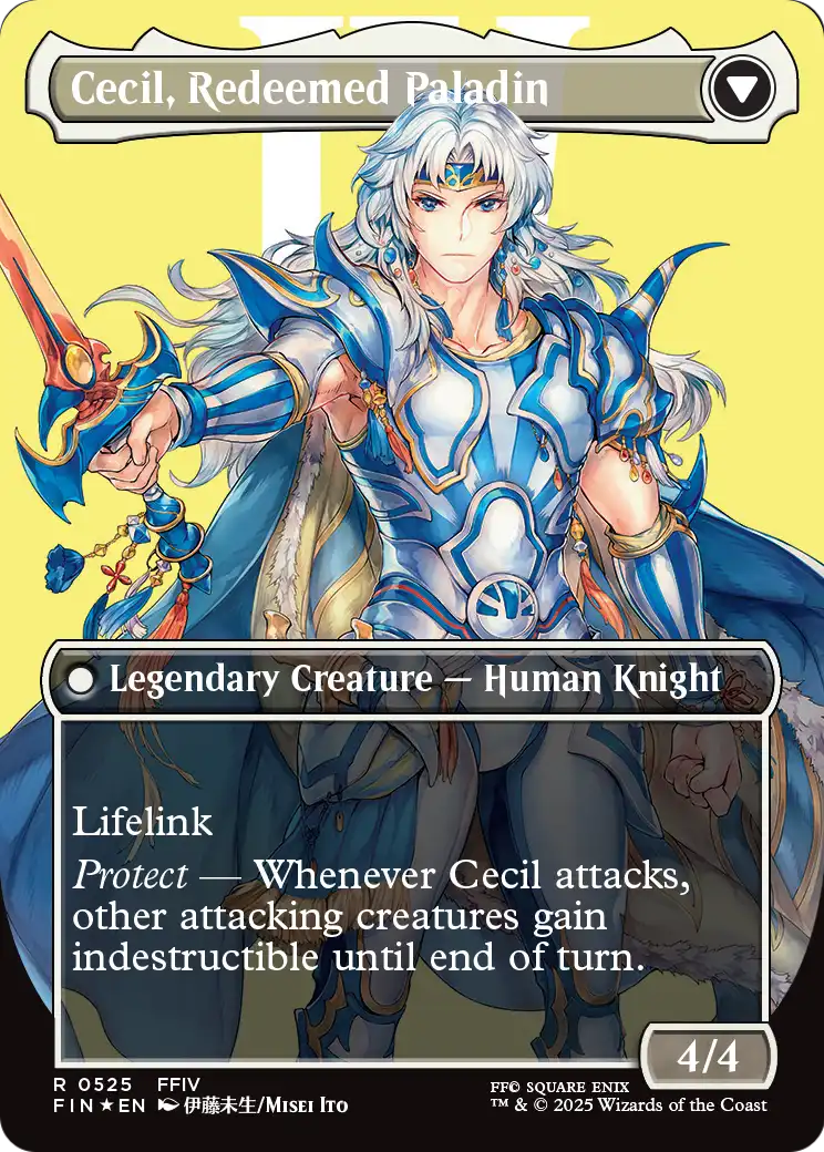 Cecil, Dark Knight (Borderless) (Surge Foil) (FIN-525) [FINAL FANTASY] Foil