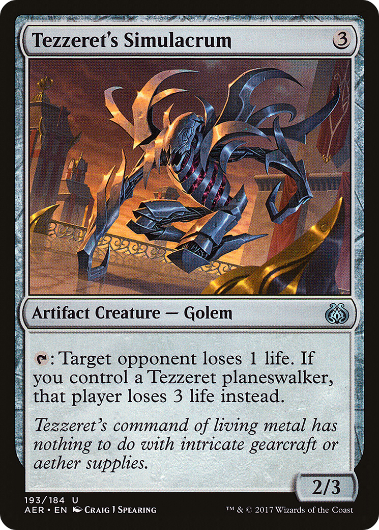 Tezzeret's Simulacrum (AER-193) [Aether Revolt] Foil