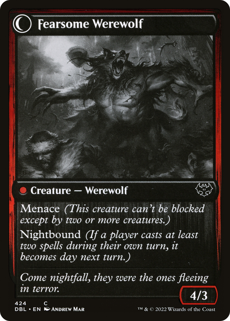 Fearful Villager (DBL-424) [Innistrad: Double Feature] Foil