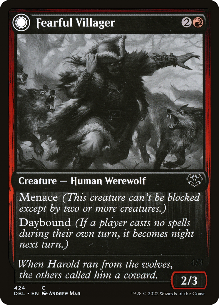 Fearful Villager (DBL-424) [Innistrad: Double Feature]