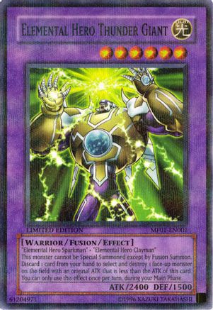 Elemental Hero Thunder Giant (Parallel Rare) (MF01-EN001) - Mattel Action Figure Promos: Series 1 Limited