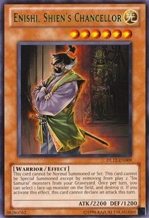Enishi, Shien's Chancellor (Green) (Rare) (DL12-EN009) - Duelist League Promo Unlimited