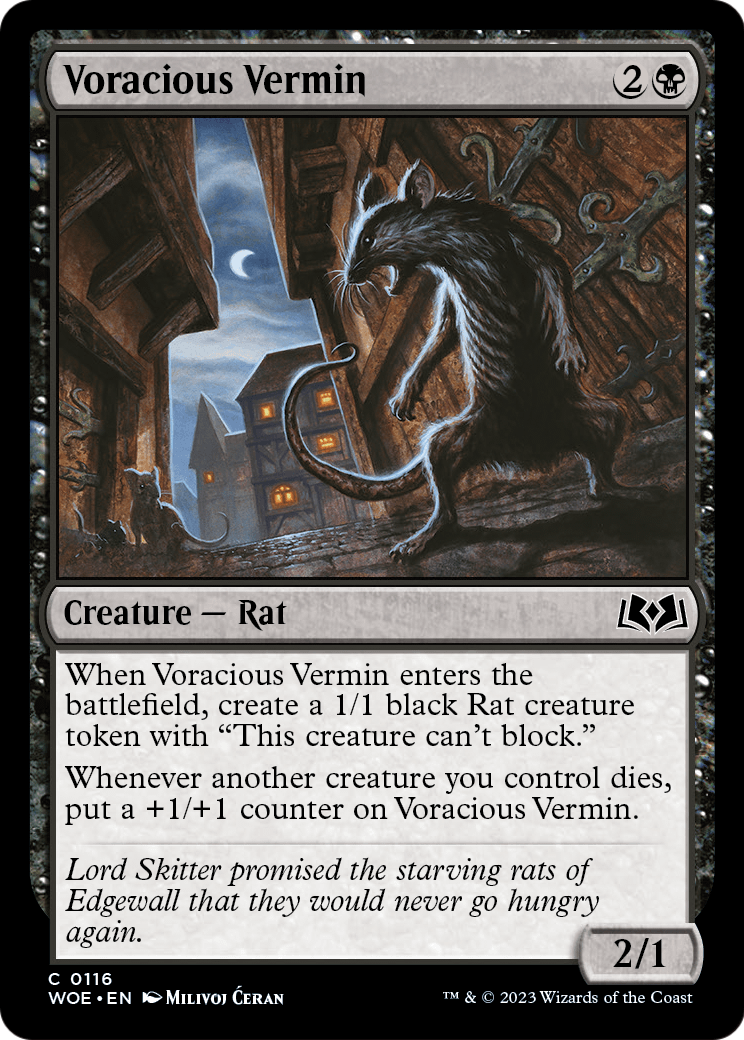 Voracious Vermin (WOE-116) [Wilds of Eldraine] Foil