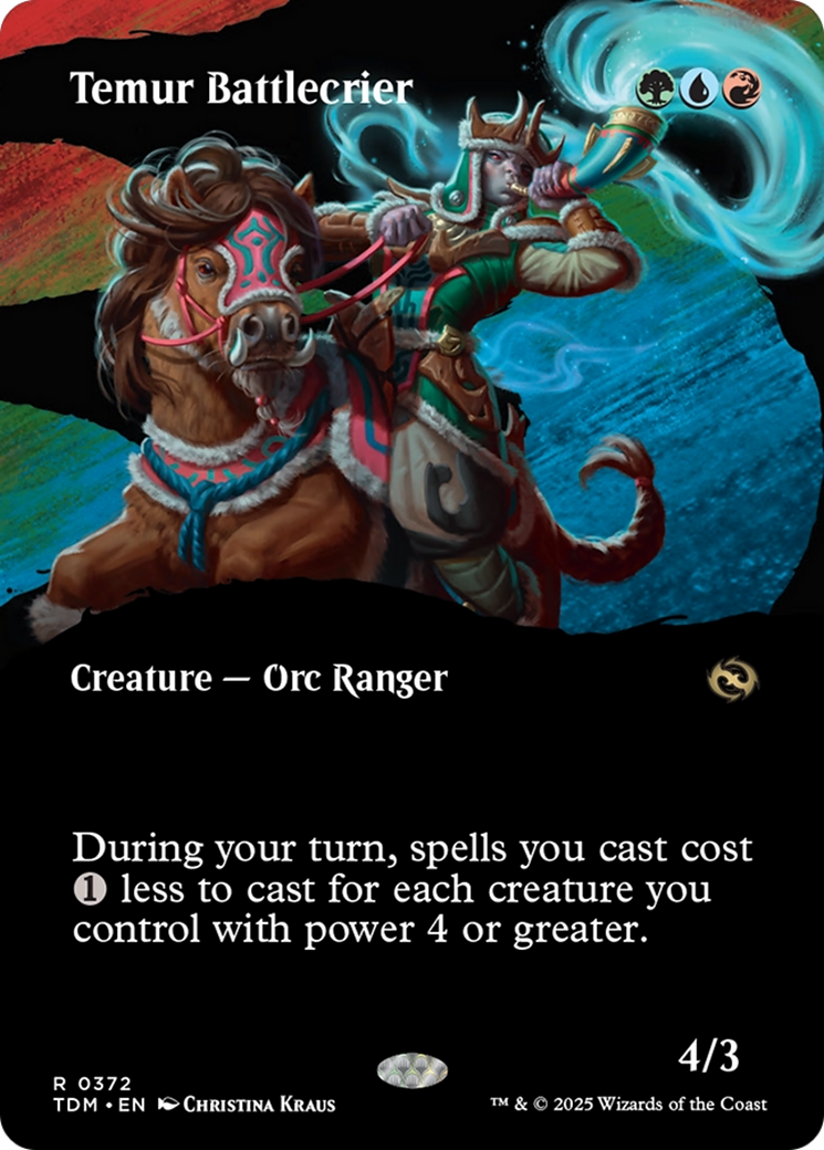 Temur Battlecrier (Borderless) (TDM-372) (Showcase) [Tarkir: Dragonstorm] Foil