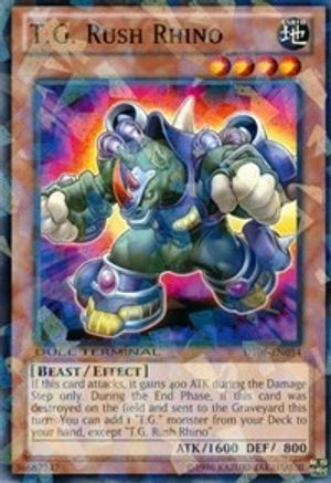 T.G. Rush Rhino (Duel Terminal Normal Parallel Rare) (DT06-EN054) - Duel Terminal 6 Limited
