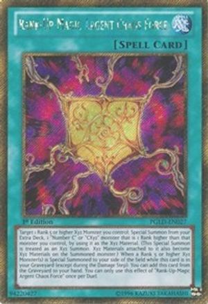 Rank-Up-Magic Argent Chaos Force (Gold Secret Rare) (PGLD-EN027) - Premium Gold 1st Edition