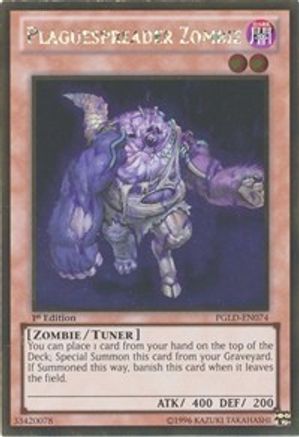Plaguespreader Zombie (Gold Rare) (PGLD-EN074) - Premium Gold 1st Edition