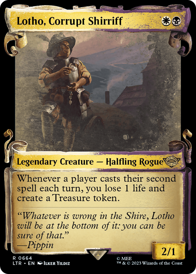 Lotho, Corrupt Shirriff (Showcase Scrolls) (LTR-664) [The Lord of the Rings: Tales of Middle-earth] Foil