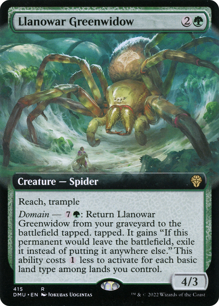 Llanowar Greenwidow (Extended Art) (DMU-415) [Dominaria United] Foil