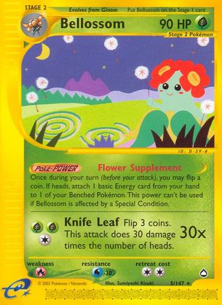 Bellossom (5/147) [Aquapolis] Reverse Holofoil - Rare