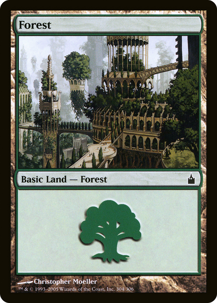 Forest (304) - Foil [Ravnica: City of Guilds]
