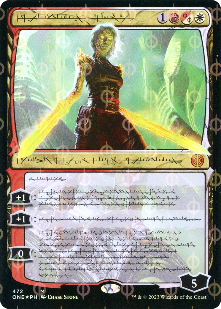 Nahiri, the Unforgiving (Phyrexian) (Step-and-Compleat Foil) (ONE-472) (Showcase) [Phyrexia: All Will Be One] Foil