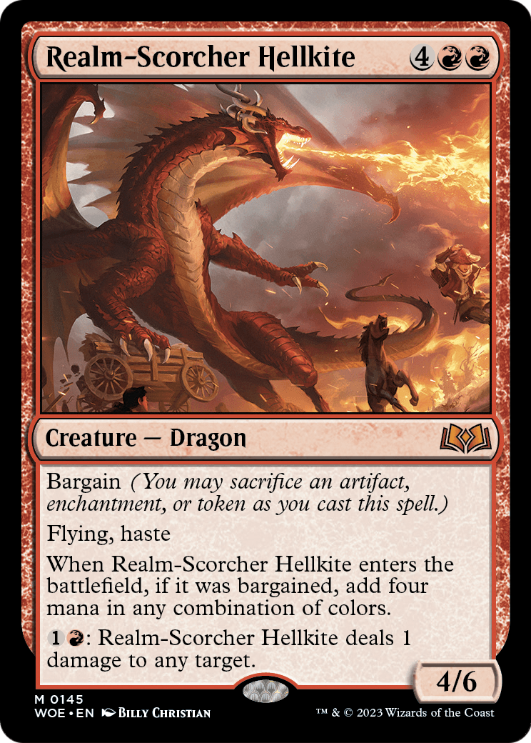 Realm-Scorcher Hellkite (WOE-145) [Wilds of Eldraine] Foil