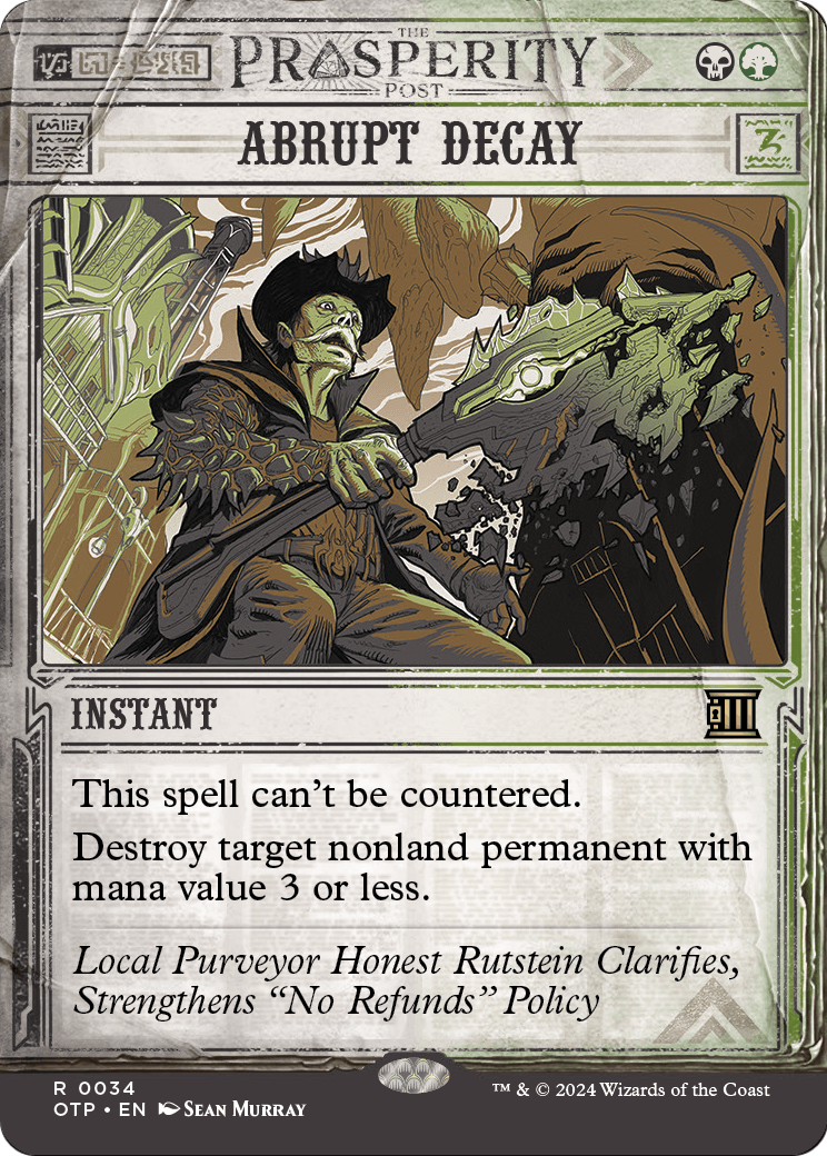 Abrupt Decay (OTP-034) (Showcase) (Borderless) [Breaking News] Foil