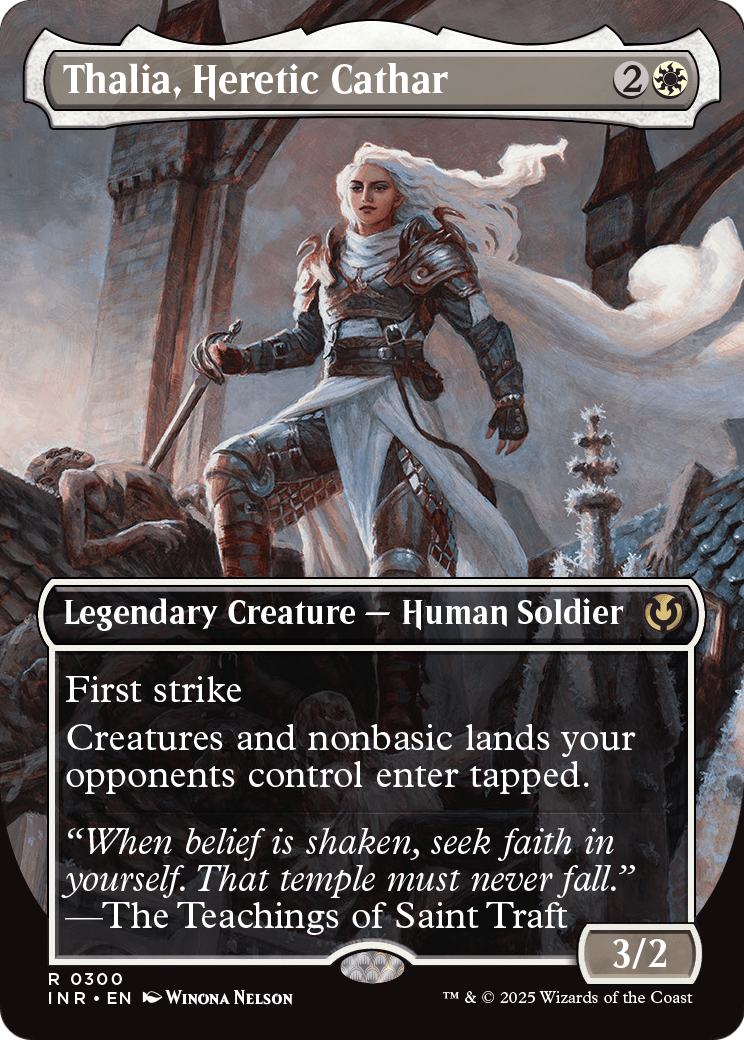 Thalia, Heretic Cathar (Borderless) (INR-300) [Innistrad Remastered]
