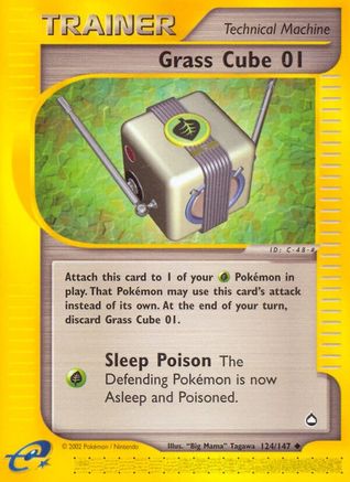 Grass Cube (124/127) [Aquapolis] Reverse Holofoil - Uncommon