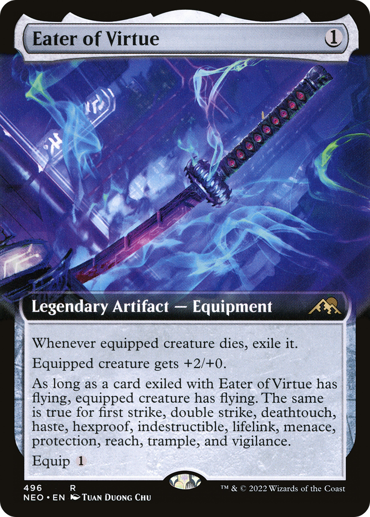 Eater of Virtue (Extended Art) (NEO-496) [Kamigawa: Neon Dynasty] Foil
