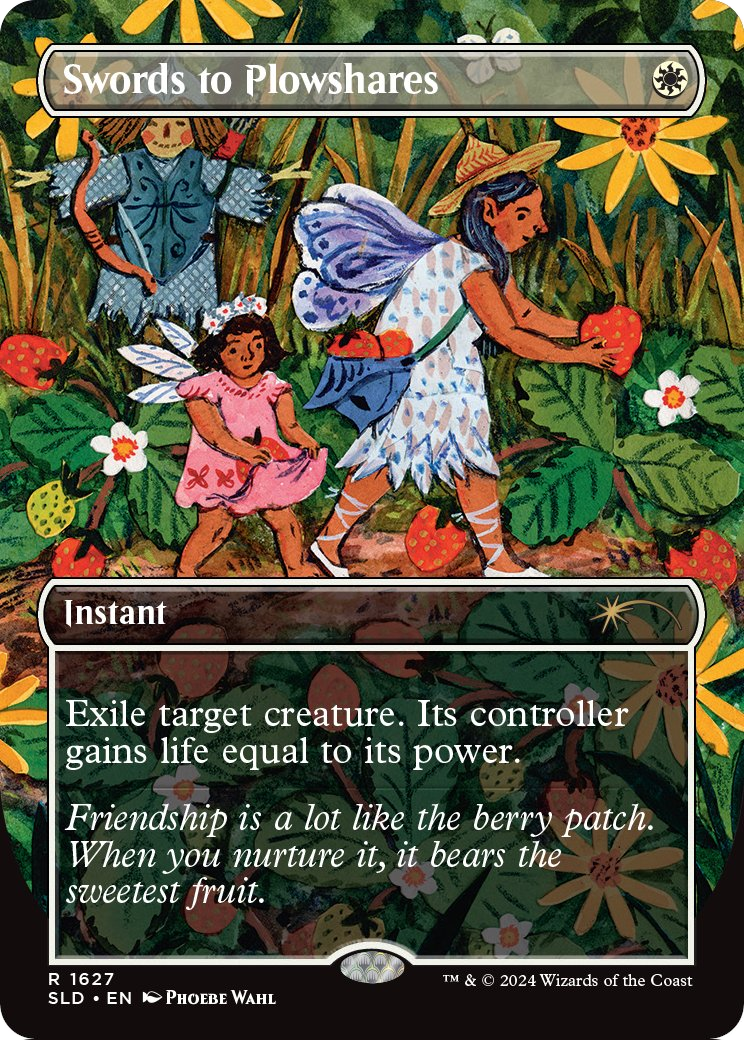 Swords to Plowshares (SLD-1627) (Borderless) [Secret Lair Drop]