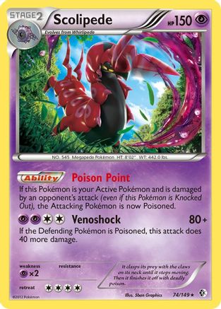 Scolipede (74/149) [Boundaries Crossed] Reverse Holofoil - Holo Rare