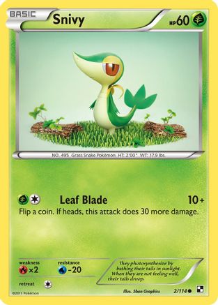 Snivy (2/114) [Black and White] Reverse Holofoil - Common
