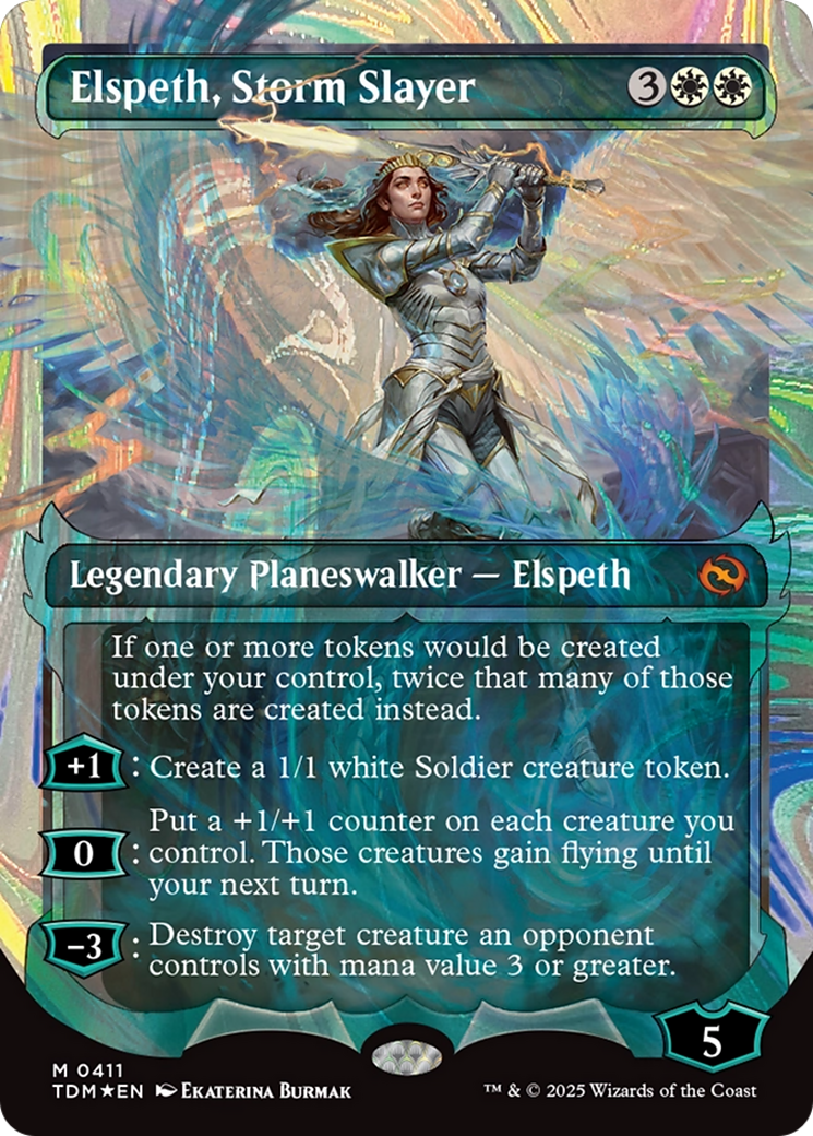 Elspeth, Storm Slayer (Showcase) (Halo Foil) (TDM-411) [Tarkir: Dragonstorm] Foil